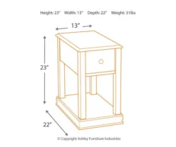 Breegin Brown End Table With Removable Tray -Optimal furniture sale 810363185 3