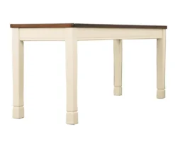 Whitesburg Cottage White & Brown Dining Room Bench -Optimal furniture sale 810363197 2