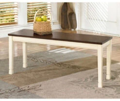 Whitesburg Cottage White & Brown Dining Room Bench -Optimal furniture sale 810363197 3