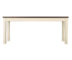 Whitesburg Cottage White & Brown Dining Room Bench -Optimal furniture sale 810363197 4
