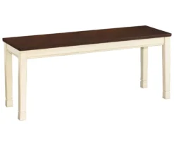 Whitesburg Cottage White & Brown Dining Room Bench -Optimal furniture sale 810363197 8
