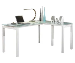 Baraga White L-Shaped Corner Desk -Optimal furniture sale 810389269 8