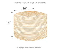 Absalom Natural Chenille Pouf -Optimal furniture sale 810389289 1