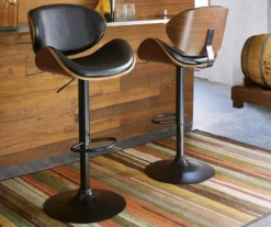 Bellatier Black & Brown Contoured Adjustable Height Barstool -Optimal furniture sale 810409018 1