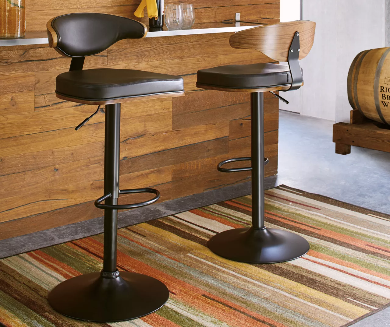 Bellatier Brown Low Back Adjustable Height Barstool 5 Bellatier Brown Low Back Adjustable Height Barstool - Image 3