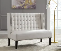 Beauland Ivory Wingback Accent Bench