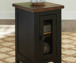 Valebeck Black & Brown Two-Tone Chairside End Table -Optimal furniture sale 810458251