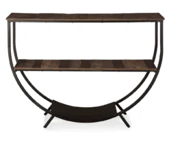 Lamoney Gray, White & Brown Slat Console Table -Optimal furniture sale 810458257 1