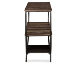 Lamoney Gray, White & Brown Slat Console Table -Optimal furniture sale 810458257 3
