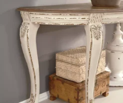 Realyn White & Brown Two-Tone Half-Circle Console Table 12 Realyn White & Brown Two-Tone Half-Circle Console Table -Optimal furniture sale 810458287 5