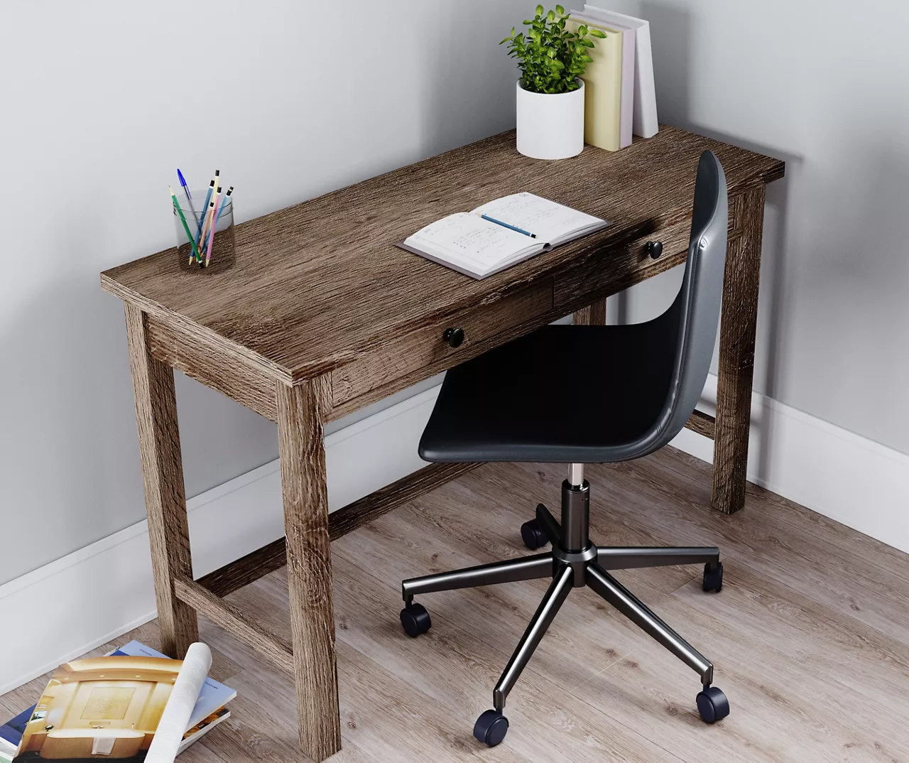 Arlenbry Gray 2-Drawer Desk 4 Arlenbry Gray 2-Drawer Desk - Image 2