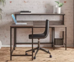 Arlenbry Gray L-Shaped Corner Desk -Optimal furniture sale 810485152 61