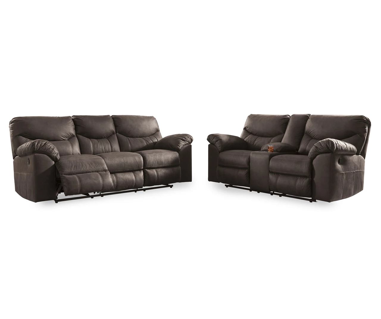 Boxberg Teak Faux Leather Reclining Sofa 6 Boxberg Teak Faux Leather Reclining Sofa - Image 4