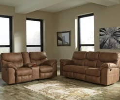 Boxberg Bark Faux Leather Reclining Console Loveseat -Optimal furniture sale 810519664 810519667