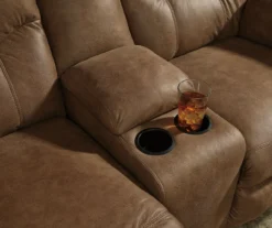 Boxberg Bark Faux Leather Reclining Console Loveseat -Optimal furniture sale 810519667 3