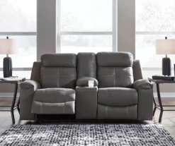 Jesolo Gray Reclining Console Loveseat -Optimal furniture sale 810519670 2
