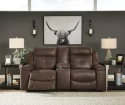 Jesolo Coffee Brown Reclining Console Loveseat -Optimal furniture sale 810519673 2