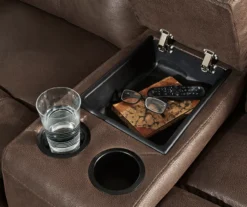 Jesolo Coffee Brown Reclining Console Loveseat -Optimal furniture sale 810519673 3