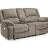Draycoll Pewter Power Reclining Console Loveseat -Optimal furniture sale 810519715