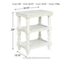 Dannerville Antique White 3-Tier Accent Table With USB Charging -Optimal furniture sale 810542271 3