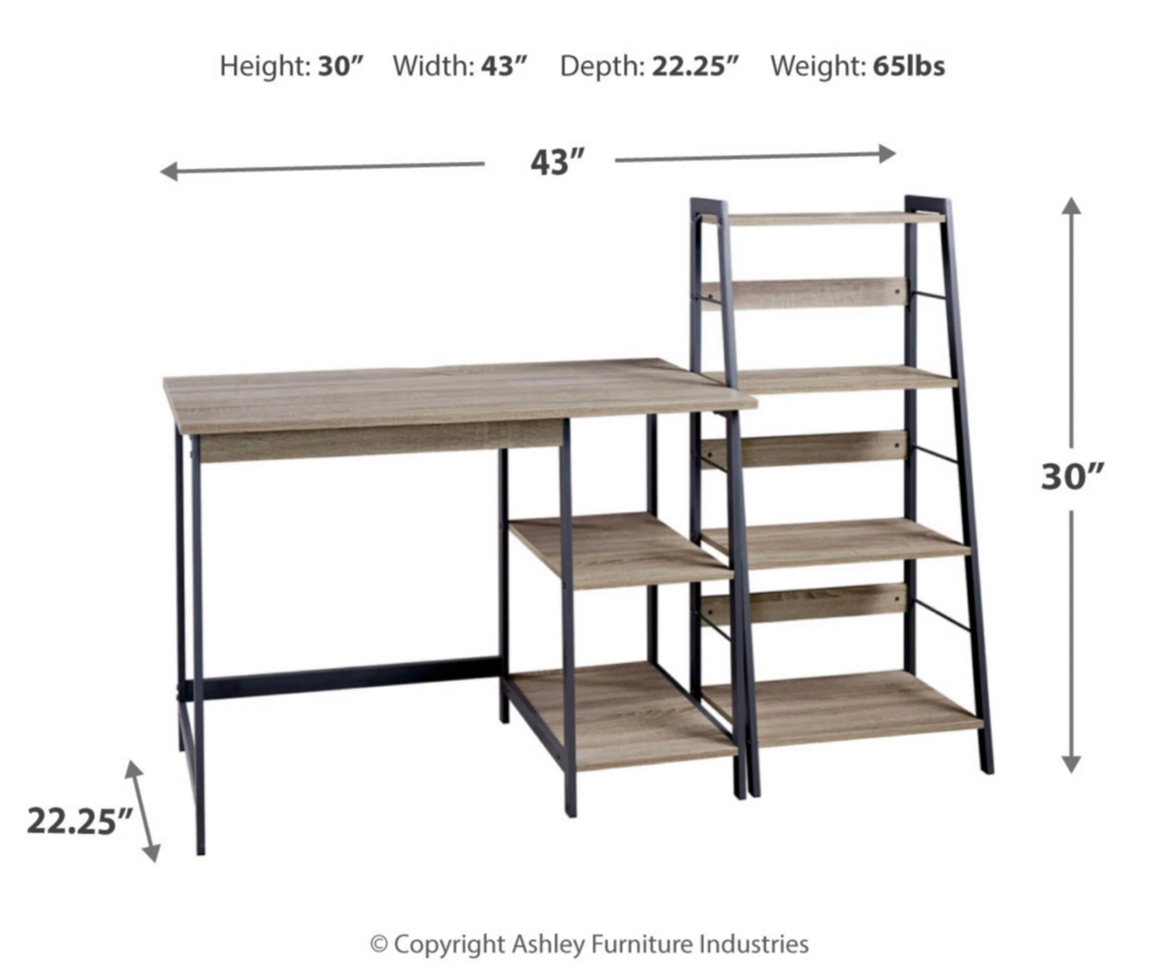 Soho 2-Piece Home Office Desk & Bookshelf Set 6 Soho 2-Piece Home Office Desk & Bookshelf Set - Image 4