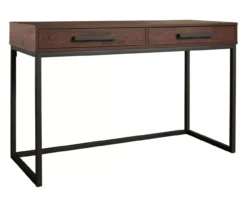 Optimal furniture sale 31 Horatio Brown & Gunmetal Wood Desk