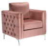 Lizmont Blush Tufted Velvet Accent Chair -Optimal furniture sale 810542292