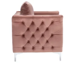 Lizmont Blush Tufted Velvet Accent Chair -Optimal furniture sale 810542292 4
