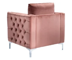 Lizmont Blush Tufted Velvet Accent Chair -Optimal furniture sale 810542292 5