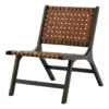 Fayme Camel Armless Leather Woven-Back Lounge Chair -Optimal furniture sale 810542301