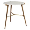 Chadton Round White Marble & Gold Metal Accent Table -Optimal furniture sale 810542302