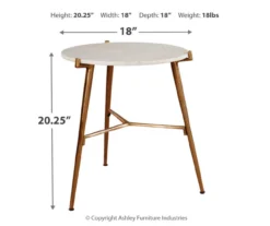 Chadton Round White Marble & Gold Metal Accent Table -Optimal furniture sale 810542302 3