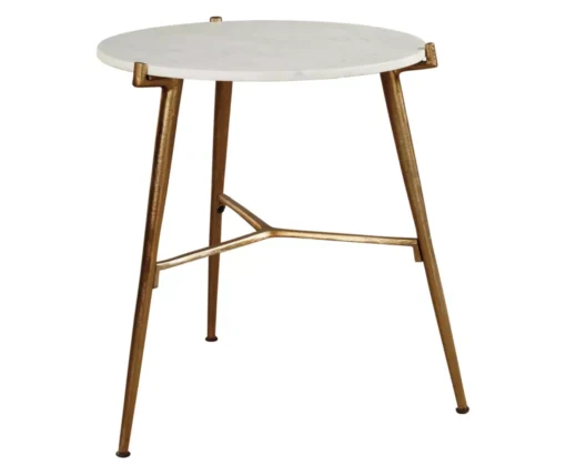 Chadton Round White Marble & Gold Metal Accent Table 8 Chadton Round White Marble & Gold Metal Accent Table -Optimal furniture sale 810542302