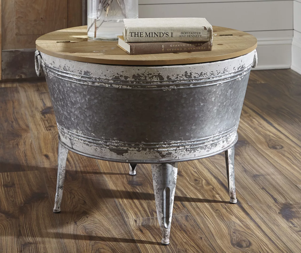 Shellmond Galvanized Metal Tub Coffee Table 4 Shellmond Galvanized Metal Tub Coffee Table - Image 2