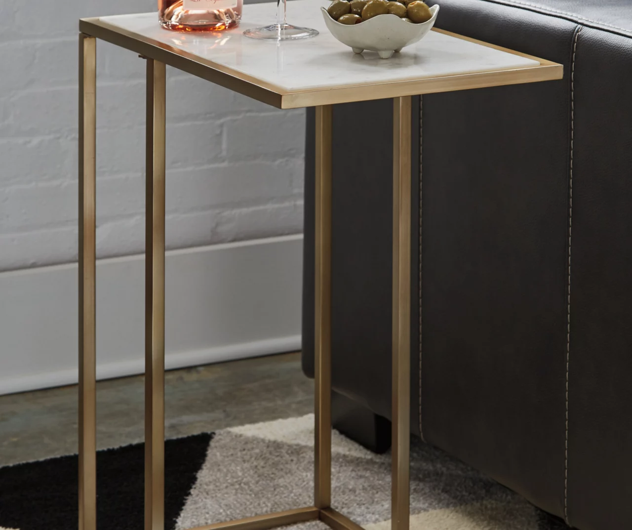 Lanport White Marble C Side Table 4 Lanport White Marble C Side Table - Image 2