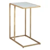 Lanport White Marble C Side Table