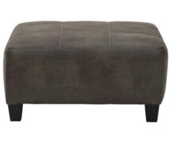 Navi Smoke Faux Leather Oversize Accent Ottoman -Optimal furniture sale 810587441 2