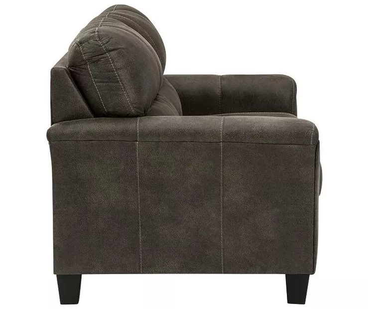 Navi Smoke Faux Leather Loveseat 5 Navi Smoke Faux Leather Loveseat - Image 3