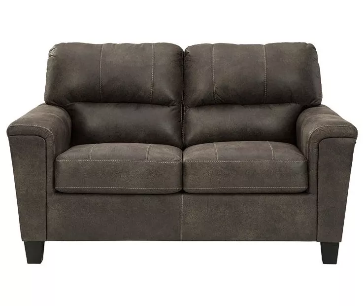 Navi Smoke Faux Leather Loveseat 3 Navi Smoke Faux Leather Loveseat