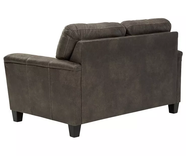 Navi Smoke Faux Leather Loveseat 7 Navi Smoke Faux Leather Loveseat - Image 5