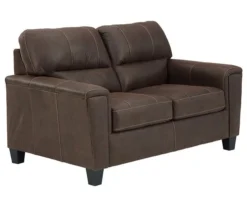 Navi Chestnut Faux Leather Loveseat -Optimal furniture sale 810587484 1 1