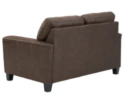 Navi Chestnut Faux Leather Loveseat -Optimal furniture sale 810587484 2 1