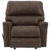 Navi Chestnut Faux Leather Rocker Recliner