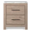Senniberg Oak & Faux Calcutta 2-Drawer Nightstand -Optimal furniture sale 810589298 1