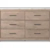 Senniberg Oak & Faux Calcutta 6-Drawer Dresser