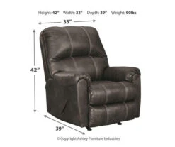 Kincord Midnight Faux Leather Rocker Recliner -Optimal furniture sale 810594617 5