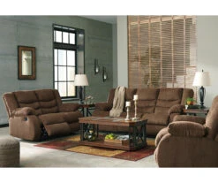Tulen Chocolate Reclining Loveseat -Optimal furniture sale 810594622 810594623 1