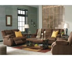 Tulen Chocolate Reclining Loveseat -Optimal furniture sale 810594622 810594623 2 1