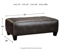 Nokomis Charcoal Faux Leather Oversize Accent Ottoman -Optimal furniture sale 810594650 3