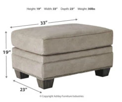 Olsberg Steel Faux Suede Ottoman -Optimal furniture sale 810594672 3 1